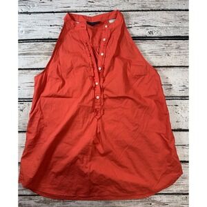MARTIN +‎ OSA Women's Orange Sleeveless Ruffle Blouse Top Size 6